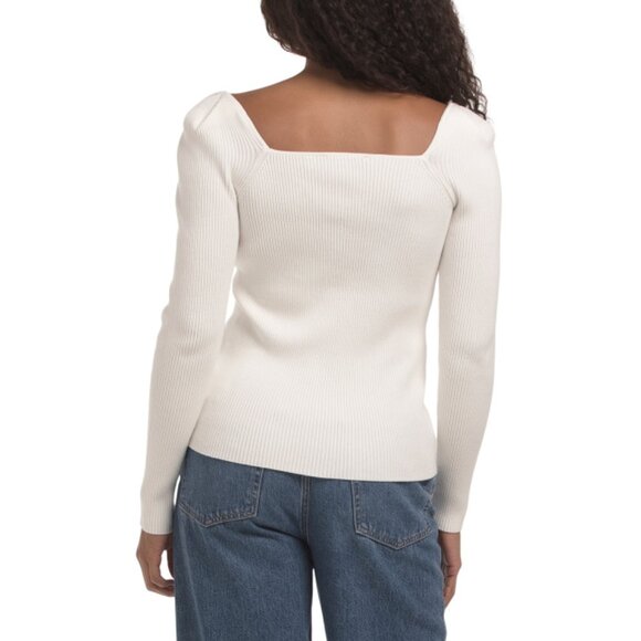 ELIE TAHARI White The Soraya Sweater - Picture 2 of 2